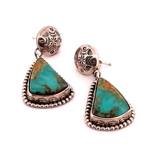 Vintage Mike Platero 925 Sterling Silver and Turquoise earrings